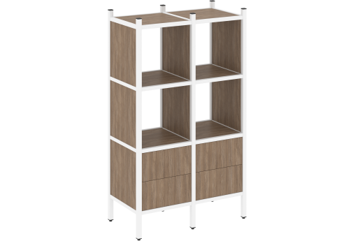 Стеллаж прямой вариант 3 Европа, цвет дуб аризона + белый