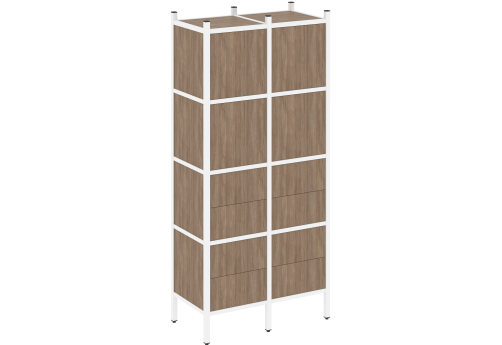 Стеллаж прямой вариант 4 Европа, цвет дуб аризона + белый