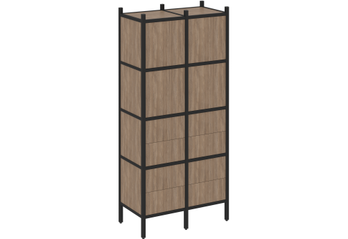 Стеллаж прямой вариант 4 Европа, цвет дуб аризона + черный