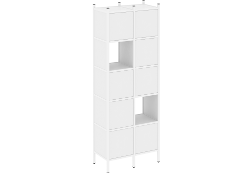 Стеллаж прямой вариант 5 Европа, цвет белый бриллиант + белый