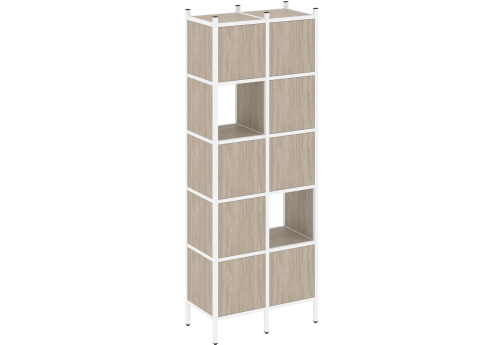 Стеллаж прямой вариант 5 Европа, цвет дуб аттик + белый