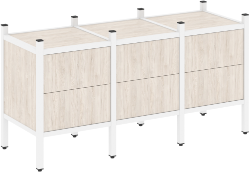 Стеллаж прямой вариант 6 Европа, цвет денвер светлый + белый