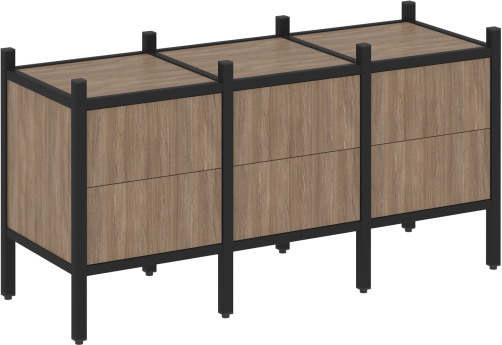 Стеллаж прямой вариант 6 Европа, цвет дуб аризона + черный