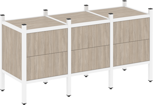 Стеллаж прямой вариант 6 Европа, цвет дуб аттик + белый