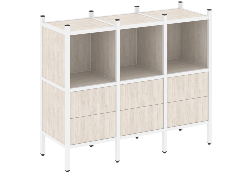 Стеллаж прямой вариант 7 Европа, цвет денвер светлый + белый