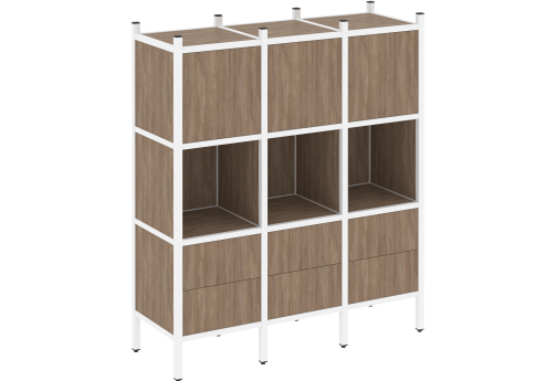 Стеллаж прямой вариант 8 Европа, цвет дуб аризона + белый