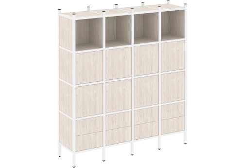 Стеллаж прямой вариант 9 Европа, цвет денвер светлый + белый