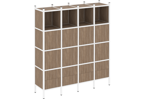 Стеллаж прямой вариант 9 Европа, цвет дуб аризона + белый