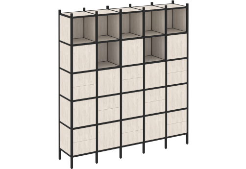 Стеллаж прямой вариант 10 Европа, цвет денвер светлый + черный