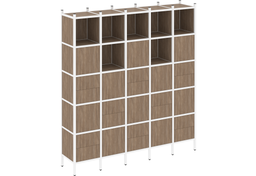 Стеллаж прямой вариант 10 Европа, цвет дуб аризона + белый