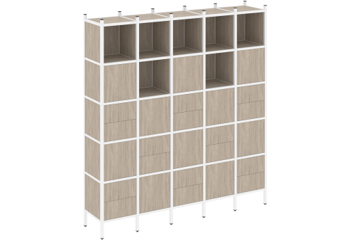 Стеллаж прямой вариант 10 Европа, цвет дуб аттик + белый