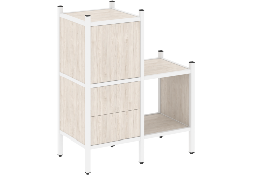 Стеллаж прямой вариант 11 Европа, цвет денвер светлый + белый