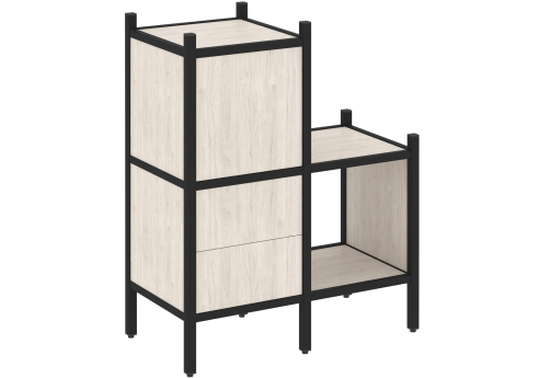 Стеллаж прямой вариант 11 Европа, цвет денвер светлый + черный