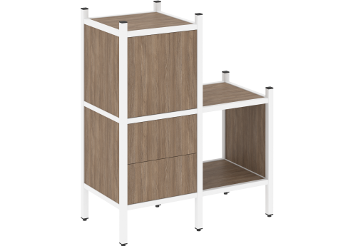 Стеллаж прямой вариант 11 Европа, цвет дуб аризона + белый