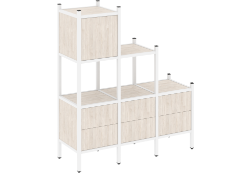 Стеллаж прямой вариант 12 Европа, цвет денвер светлый + белый