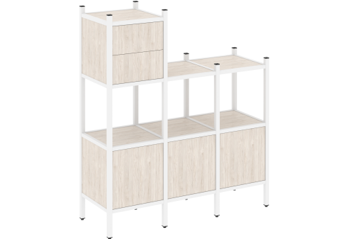 Стеллаж прямой вариант 13 Европа, цвет денвер светлый + белый