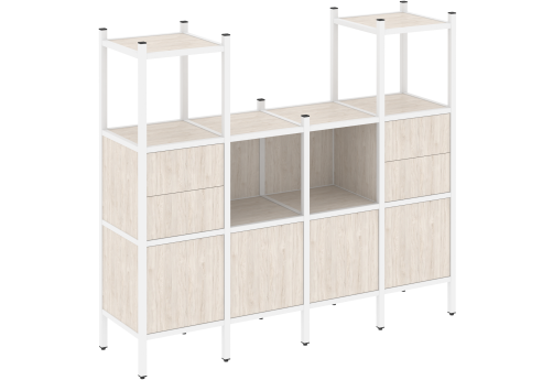 Стеллаж прямой вариант 14 Европа, цвет денвер светлый + белый