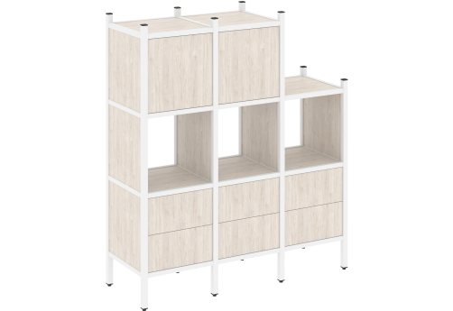 Стеллаж прямой вариант 15 Европа, цвет денвер светлый + белый