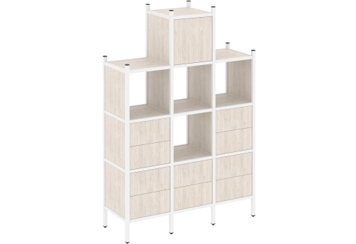 Стеллаж прямой вариант 18 Европа, цвет денвер светлый + белый