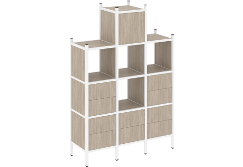 Стеллаж прямой вариант 18 Европа, цвет дуб аттик + белый