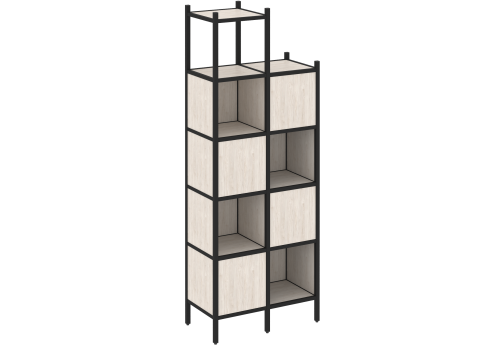 Стеллаж прямой вариант 20 Европа, цвет денвер светлый + черный