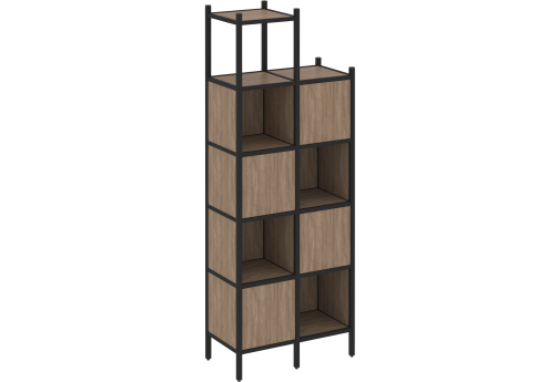 Стеллаж прямой вариант 20 Европа, цвет дуб аризона + черный