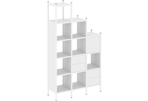 Стеллаж прямой вариант 21 Европа, цвет белый бриллиант + белый