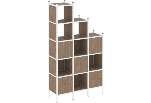 Стеллаж прямой вариант 22 Европа, цвет дуб аризона + белый