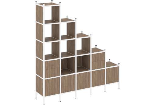 Стеллаж прямой вариант 23 Европа, цвет дуб аризона + белый