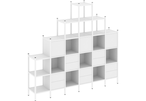 Стеллаж прямой вариант 24 Европа, цвет белый бриллиант + белый