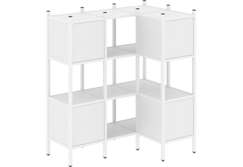 Стеллаж угловой внутренний вариант 29 Европа, цвет белый бриллиант + белый