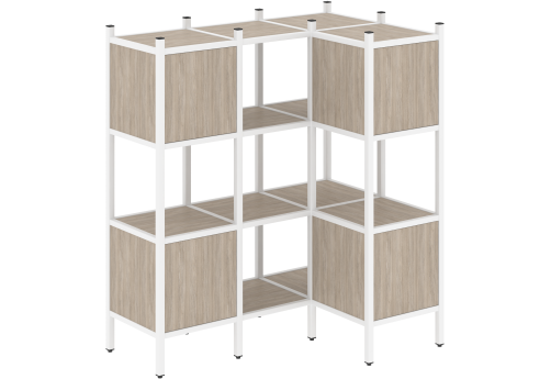 Стеллаж угловой внутренний вариант 29 Европа, цвет дуб аттик + белый