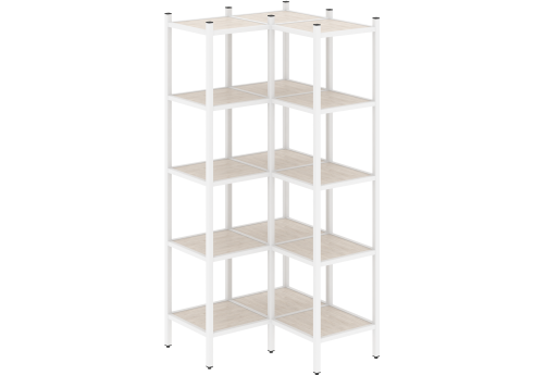 Стеллаж угловой внутренний вариант 32 Европа, цвет денвер светлый + белый