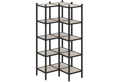 Стеллаж угловой внутренний вариант 32 Европа, цвет денвер светлый + черный