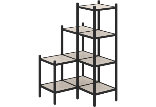 Стеллаж угловой внутренний вариант 36 Европа, цвет денвер светлый + черный