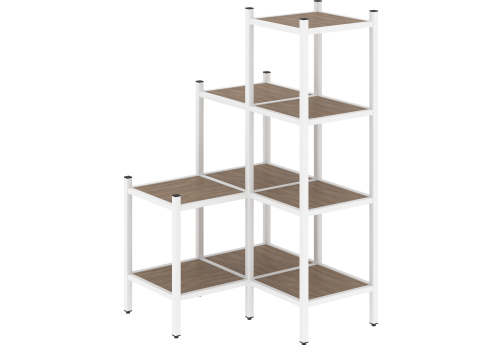 Стеллаж угловой внутренний вариант 36 Европа, цвет дуб аризона + белый