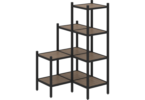 Стеллаж угловой внутренний вариант 36 Европа, цвет дуб аризона + черный