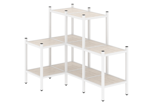 Стеллаж угловой внутренний вариант 37 Европа, цвет денвер светлый + белый