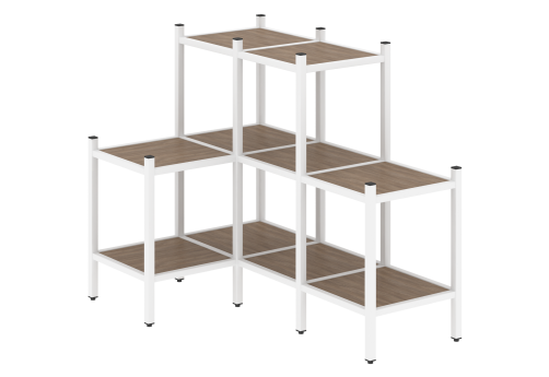 Стеллаж угловой внутренний вариант 37 Европа, цвет дуб аризона + белый