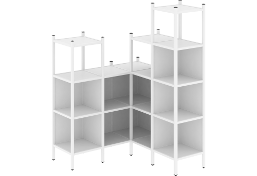 Стеллаж угловой внутренний вариант 39 Европа, цвет белый бриллиант + белый