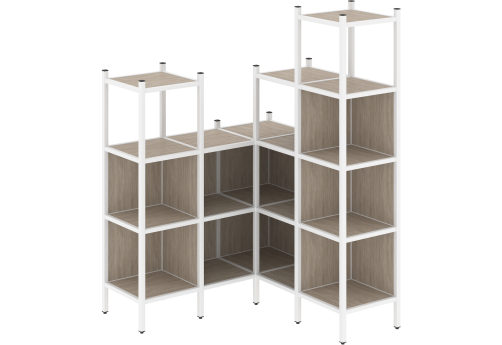 Стеллаж угловой внутренний вариант 39 Европа, цвет дуб аттик + белый