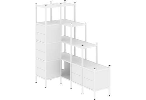 Стеллаж угловой внутренний вариант 42 Европа, цвет белый бриллиант + белый