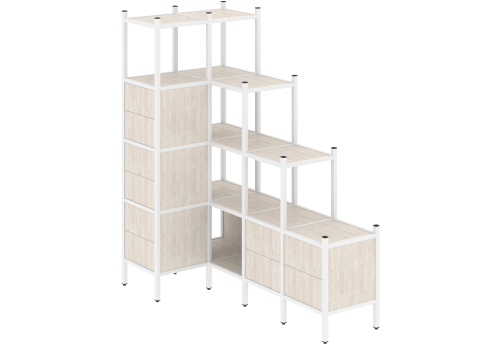 Стеллаж угловой внутренний вариант 42 Европа, цвет денвер светлый + белый