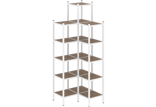 Стеллаж угловой внутренний вариант 46 Европа, цвет дуб аризона + белый