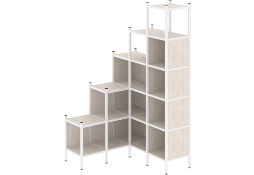 Стеллаж угловой внутренний вариант 49 Европа, цвет денвер светлый + белый