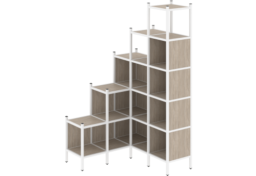 Стеллаж угловой внутренний вариант 49 Европа, цвет дуб аттик + белый
