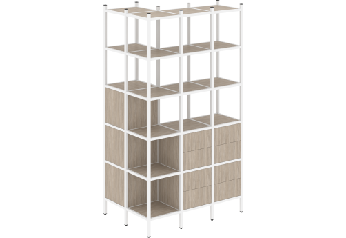 Стеллаж угловой внешний вариант 54 Европа, цвет дуб аттик + белый