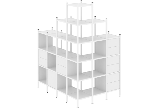 Стеллаж угловой внешний вариант 56 Европа, цвет белый бриллиант + белый