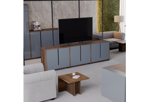 Группа шкафов Модесто, цвет дуб капучино + серый