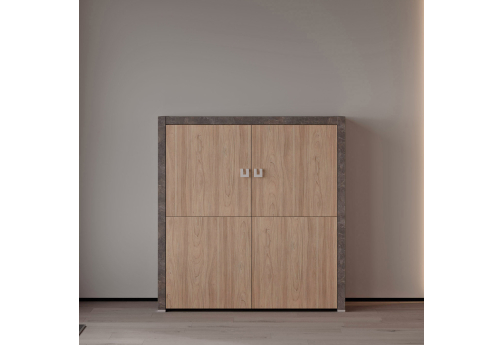 Шкаф средний Челси, цвет вяз + бетон темный